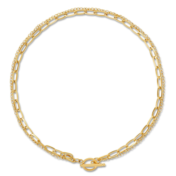 Ellie Vail Arden Double Chain Toggle Necklace - Gold Online Sale