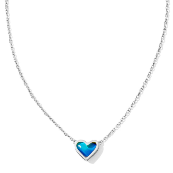 Kendra Scott Framed Ari Heart Necklace - Rhodium Mood Stone For Discount