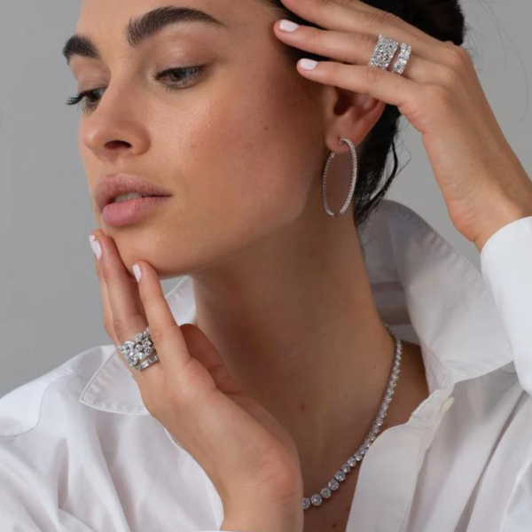 Crislu Large Pave Hoop Earrings Discount