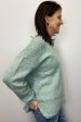 Crew Sweater w  Ribbed Detail - Mint For Sale