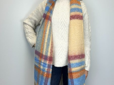 Fuzzy Madras Plaid Scarf Sale