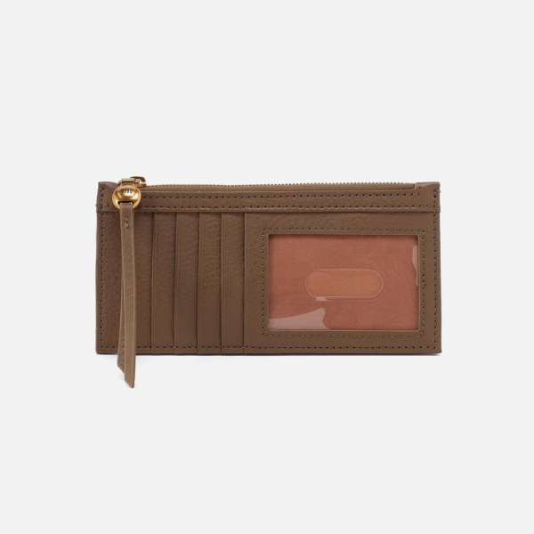 Hobo Carte Card Case Pebbled Leather - Dark Elm Hot on Sale