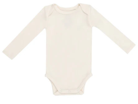 Angel Dear Long Sleeved Ribbed Sugar Swizzle Bodysuit- Ivory Cheap