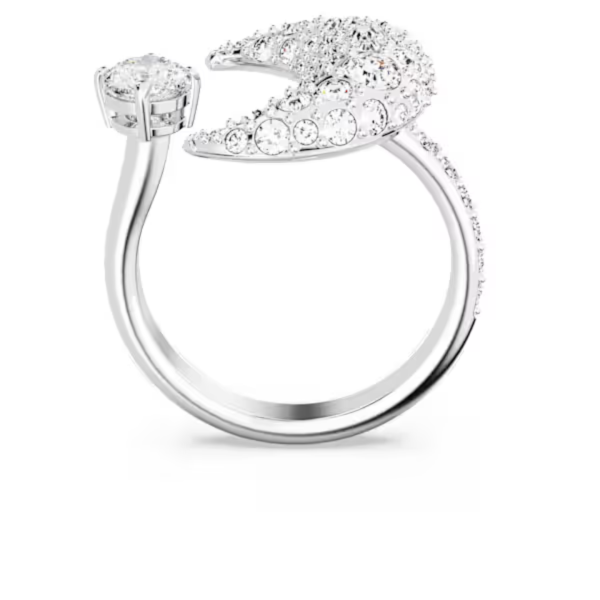 Swarovski Sublima Open Moon Ring - Silver - 55 7 For Discount