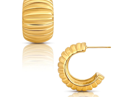 Ellie Vail Peyton Chunky Hoop Earrings - Gold Sale