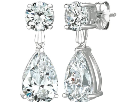 Crislu Classic Pear Drop Earrings - Platinum For Cheap