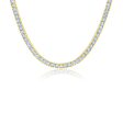 Crislu Mens Princess Cut 3mm Tennis Necklace - 18k Gold For Sale