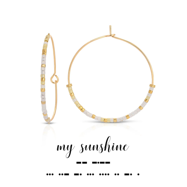 Dot & Dash Morse Code Hoop Earrings - My Sunshine For Discount