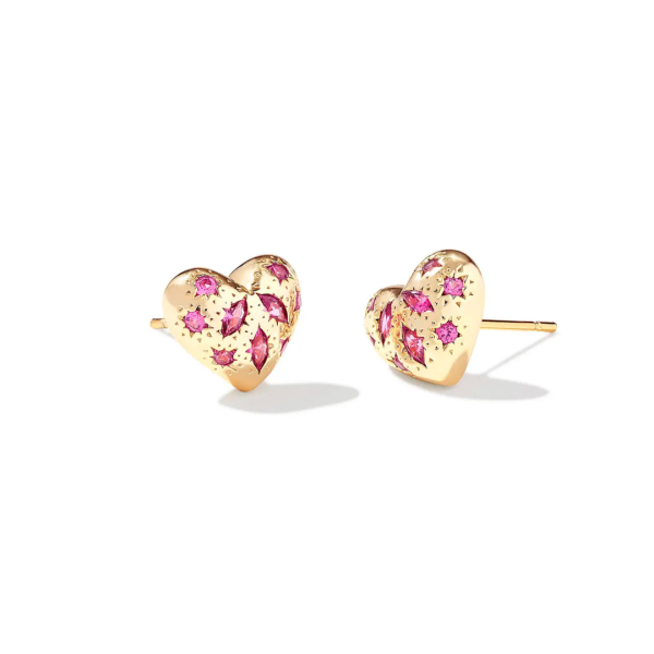 Kendra Scott Holland Heart Stud Earrings - Gold on Sale