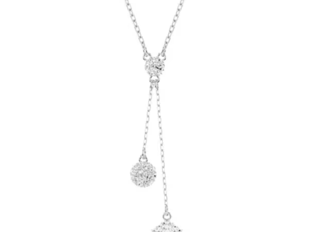 Swarovski Dextera Sphere and Cube Pendant Necklace - White Rhodium For Cheap