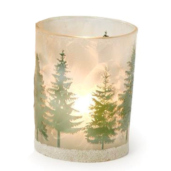 Two s Company Winter Forest Frosted Candleholders Online Hot Sale