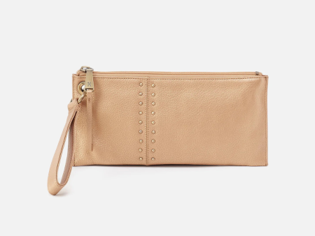 Hobo Vida Wristlet Buffed Leather - Dusty Gold For Cheap