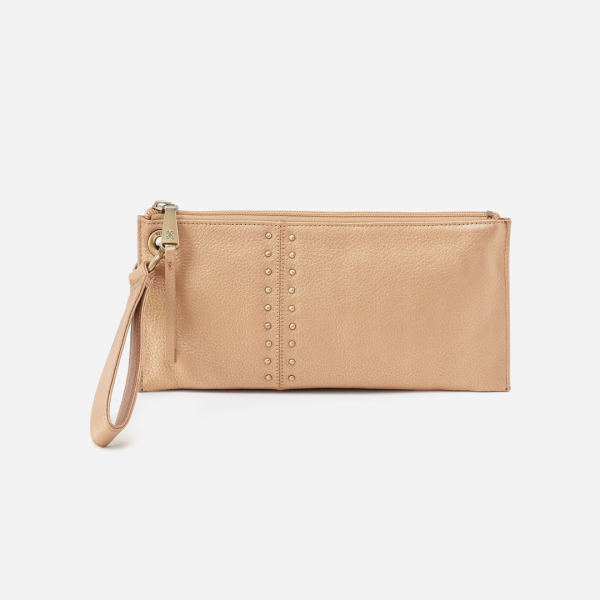 Hobo Vida Wristlet Buffed Leather - Dusty Gold For Cheap