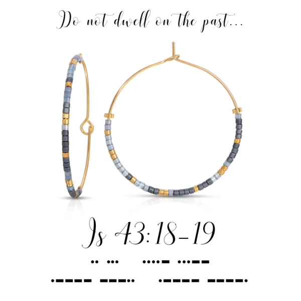 Dot & Dash Morse Code Hoop Earrings - Isaiah 43:18-19 Online