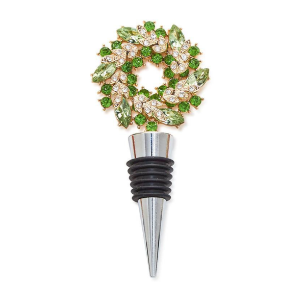 Two s Company Holiday Wreath Bejeweled Bottle Stopper For Discount