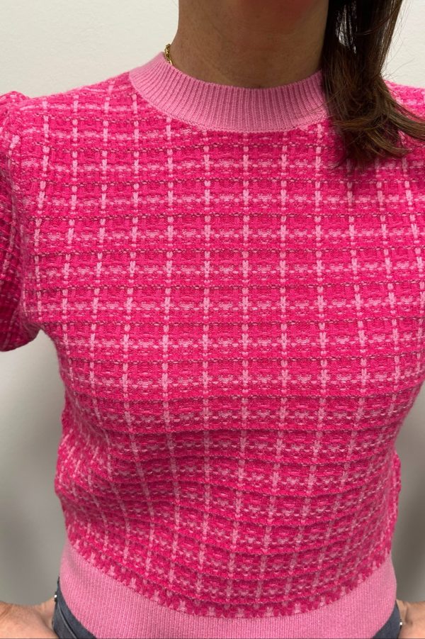 THML Pink Short Sleeve Knit Top For Discount