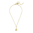 Susan Shaw Gold Tiny Starfish on Paperclip Chain Necklace Cheap