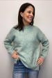 Crew Sweater w  Ribbed Detail - Mint For Sale