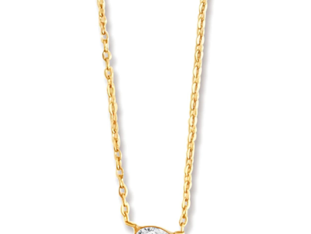 Ellie Vail Lola Solitaire Sideways Pear Necklace - Gold on Sale