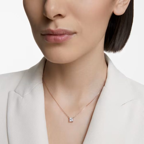 Swarovski Attract Square Cut Necklace - Rose Gold Discount