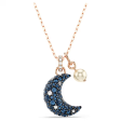 Swarovski Sublima Moon Pendant: Blue Rose Gold Hot on Sale