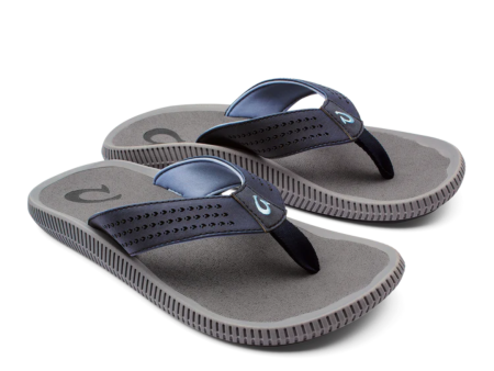 Olukai Ulele Flip Flops - Blue Depth & Charcoal Online