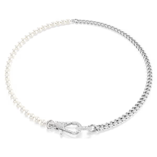 Swarovski Dextera Crystal & Pearl Necklace - Rhodium on Sale