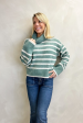 Z Supply Josephine Stripe Sweater - Palm Green For Cheap