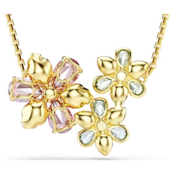 Swarovski Idyllia Flower Pendant Necklace - Multicolor Gold Hot on Sale