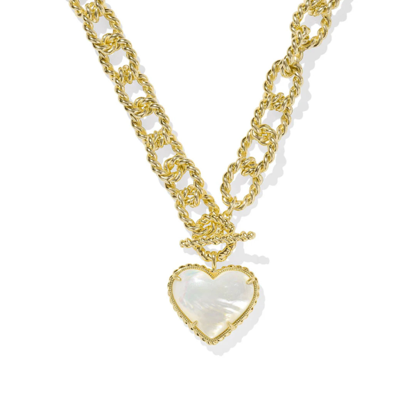 Kendra Scott Haisley Heart Statement Necklace - Gold Hot on Sale