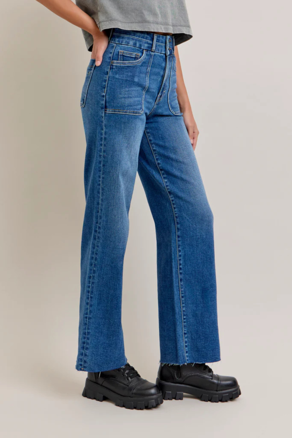 Hidden Logan Dad Jeans w  Patch Pockets Fashion