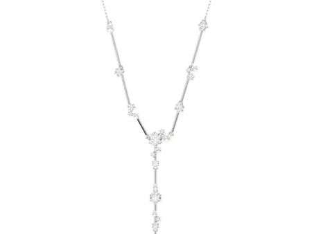 Swarovski Constella Y Necklace - White Crystal Pearl Rhodium For Sale