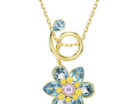 Swarovski Idyllia Flower Pendant - Blue Gold Online Sale