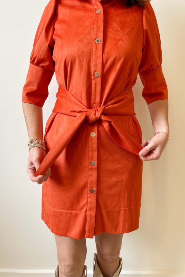 Gretchen Scott Ultra Suede Swagger Dress - Orange Online