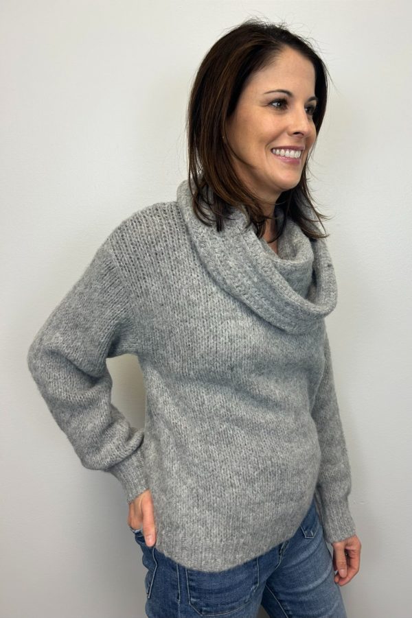 Soft Cowlneck Sweater - Gray Sale