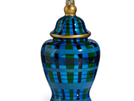 Raz Black Watch Plaid Ginger Jar Ornament Cheap