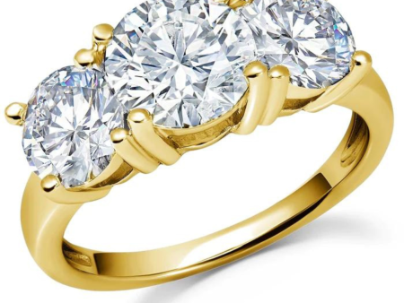 Crislu Classic 3 Stone Ring - 18k Gold Online now