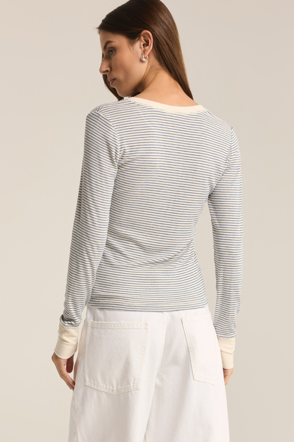 Z Supply Scarlette Stripe Rib Henley Fashion