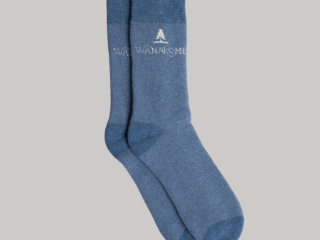 Wanakome Logo Socks - Navy Heather Mix Sale