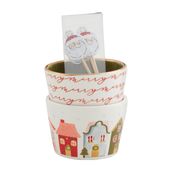 Mud Pie Christmas Pattern Toothpick Tidbit Set Discount