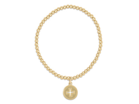 Enewton Gold Classic Bead Bracelet w  Signature Cross Disc Charm - 3mm Discount