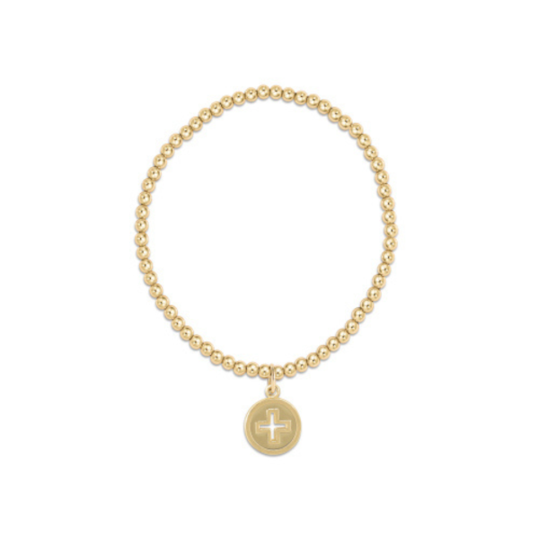 Enewton Gold Classic Bead Bracelet w  Signature Cross Disc Charm - 3mm Discount