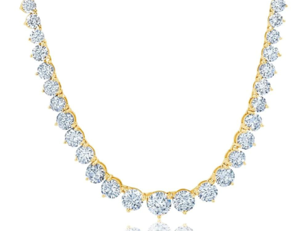 Crislu Classic Small Graduated Tennis Necklace - 18k Gold Online