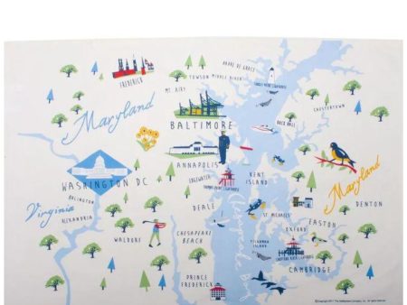 Galleyware Chesapeake Bay Kitchen Towel For Sale