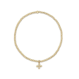 Enewton Gold Classic Bead Bracelet w  Small Signature Cross Charm - 2mm Fashion