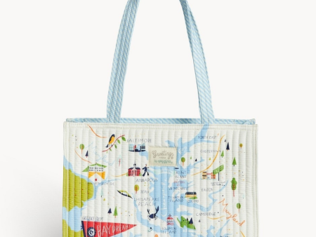 Spartina Bay Dreams Quilted Zip Tote Sale