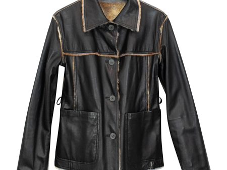 Reversible Leather Jacket -S M Fashion