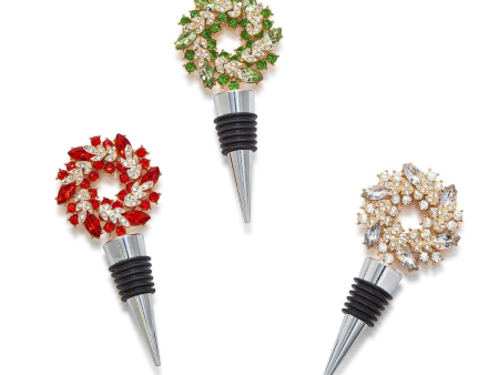 Two s Company Holiday Wreath Bejeweled Bottle Stopper For Discount