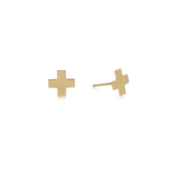 Enewton Gold Signature Cross Stud Earrings Online Sale