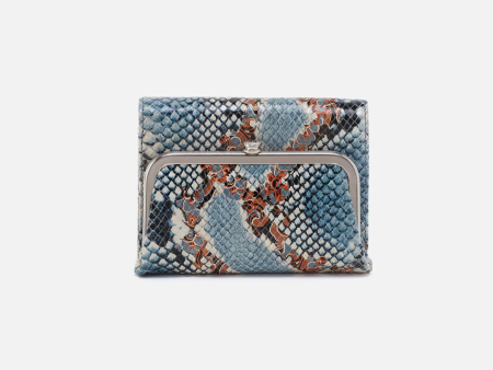 Hobo Robin Compact Wallet Printed Leather - Blue Tempest Supply